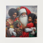 Weihnachtsmann mit Kindern 7 Wandteppich (Vorderseite)