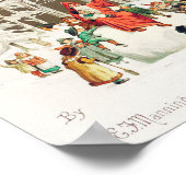 Weihnachtsmann mit Kindern Illustration Feiertag Poster (Ecke)