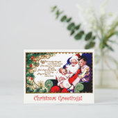 Weihnachtsmann mit Kindern, Weihnachtsgrüße im Jah Postkarte (Stehend Vorderseite)