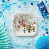 Weihnachtsmann mit Kindern zur Veranschaulichung v Pappteller (Party)