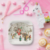 Weihnachtsmann mit Kindern zur Veranschaulichung v Pappteller (Party)