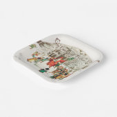 Weihnachtsmann mit Kindern zur Veranschaulichung v Pappteller (Gewinkelt)