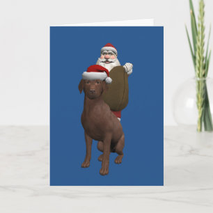Weihnachtsmann mit Labrador Feiertagskarte