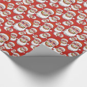 Weihnachtsmann mit Lächeln der frohen Weihnachten Geschenkpapier (Ecke)