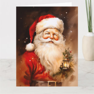 Weihnachtsmann mit Laterne Karte