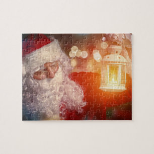 Weihnachtsmann mit leichtem Jigsaw Puzzle