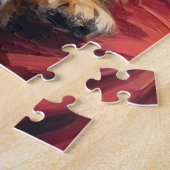 Weihnachtsmann mit Lhasa Apso Weihnachtskunst Puzzle (Seite)