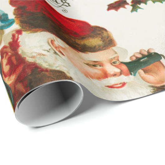 Weihnachtsmann mit Mädchen Geschenkpapier (Rolleneckpunkt)