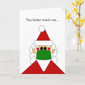 Weihnachtsmann mit Maske Weihnachtskarte individue Karte (Gelbe Blume)