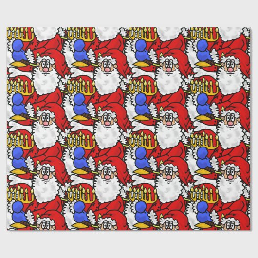 Weihnachtsmann mit Menorah Weihnachtsgeschenk Wrap Geschenkpapier (Flach)