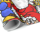 Weihnachtsmann mit Menorah Weihnachtsgeschenk Wrap Geschenkpapier (Rolleneckpunkt)
