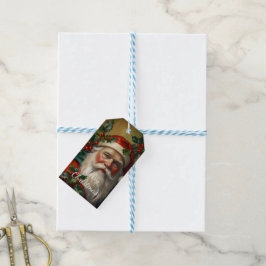 Weihnachtsmann mit Mistelzweig Geschenkanhänger