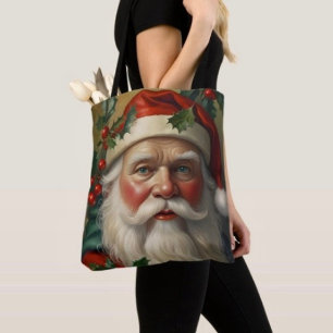 Weihnachtsmann mit Mistelzweig Tasche