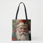 Weihnachtsmann mit Mistelzweig Tasche (Vorderseite)