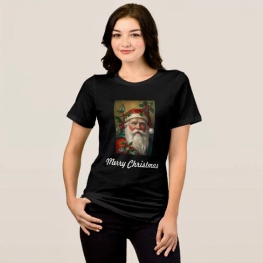 Weihnachtsmann mit Mistelzweig Tri-Blend Shirt