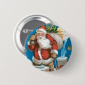 Weihnachtsmann mit Mond Button (Vorne & Hinten)