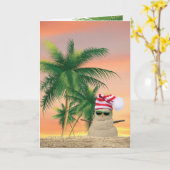 Weihnachtsmann mit Palmen Karte (Gelbe Blume)