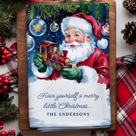 Weihnachtsmann mit Personalisierter Ausbildung Geschirrtuch