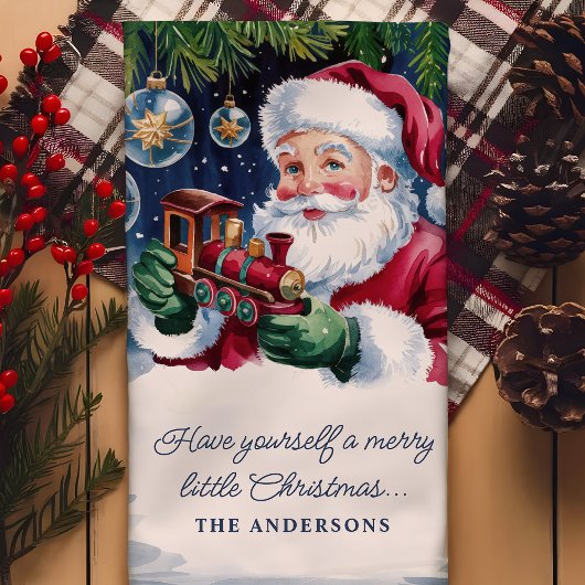 Weihnachtsmann mit Personalisierter Ausbildung Geschirrtuch