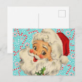 Weihnachtsmann mit Pfefferminz Postkarte (Vorne/Hinten)