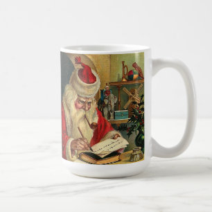 Weihnachtsmann mit Pfeife Vintage-Druck Kaffeetass Kaffeetasse