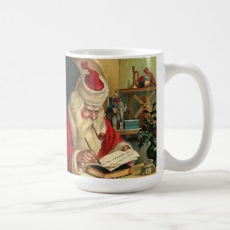Weihnachtsmann mit Pfeife Vintage-Druck Kaffeetass Kaffeetasse