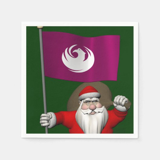 Weihnachtsmann mit Phönix Serviette (Vorderseite)