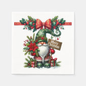 Weihnachtsmann mit Poinsettia Weihnachten Serviette (Vorderseite)