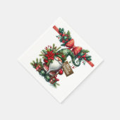 Weihnachtsmann mit Poinsettia Weihnachten Serviette (Ecke)
