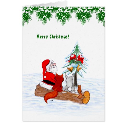 Weihnachtsmann mit Rabbit Fox und Eichhörnchen (Vorne)
