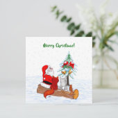 Weihnachtsmann mit Rabbit Fox und Eichhörnchen (Stehend Vorderseite)