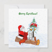 Weihnachtsmann mit Rabbit Fox und Eichhörnchen (Vorderseite)