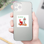 Weihnachtsmann mit Rabbit Fox und Eichhörnchen Aufkleber (Telefon)