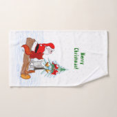Weihnachtsmann mit Rabbit Fox und Eichhörnchen Badhandtuch Set (Handtuch)