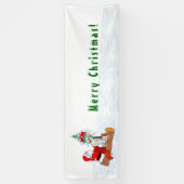 Weihnachtsmann mit Rabbit Fox und Eichhörnchen Banner (Vertikal)