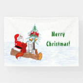 Weihnachtsmann mit Rabbit Fox und Eichhörnchen Banner (Horizontal)