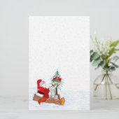 Weihnachtsmann mit Rabbit Fox und Eichhörnchen Briefpapier (Stehend Vorderseite)