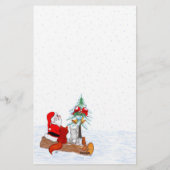 Weihnachtsmann mit Rabbit Fox und Eichhörnchen Briefpapier (Rückseite)
