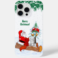 Weihnachtsmann mit Rabbit Fox und Eichhörnchen