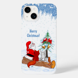 Weihnachtsmann mit Rabbit Fox und Eichhörnchen Case-Mate iPhone 14 Hülle