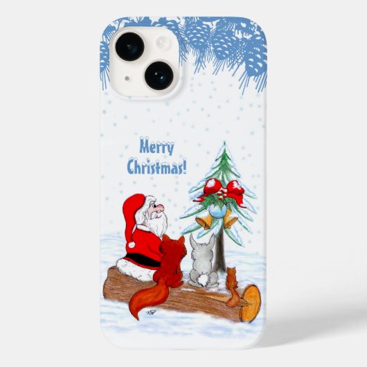 Weihnachtsmann mit Rabbit Fox und Eichhörnchen Case-Mate iPhone Hülle (Rückseite)