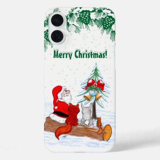 Weihnachtsmann mit Rabbit Fox und Eichhörnchen Case-Mate iPhone Hülle (Rückseite)