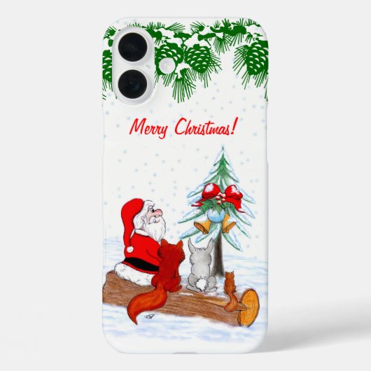 Weihnachtsmann mit Rabbit Fox und Eichhörnchen Case-Mate iPhone Hülle (Rückseite)