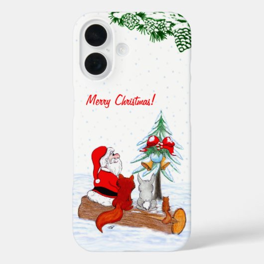 Weihnachtsmann mit Rabbit Fox und Eichhörnchen Case-Mate iPhone Hülle (Rückseite)