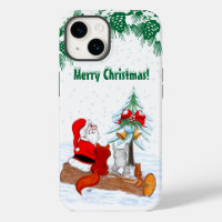 Weihnachtsmann mit Rabbit Fox und Eichhörnchen