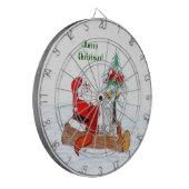 Weihnachtsmann mit Rabbit Fox und Eichhörnchen Dartscheibe (Vorderseite Links)