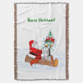 Weihnachtsmann mit Rabbit Fox und Eichhörnchen Decke (Vorderseite Vertikal)