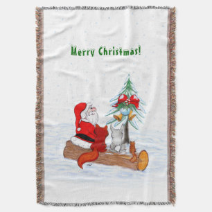 Weihnachtsmann mit Rabbit Fox und Eichhörnchen Decke