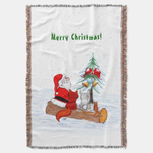 Weihnachtsmann mit Rabbit Fox und Eichhörnchen Decke (Vorderseite Vertikal)