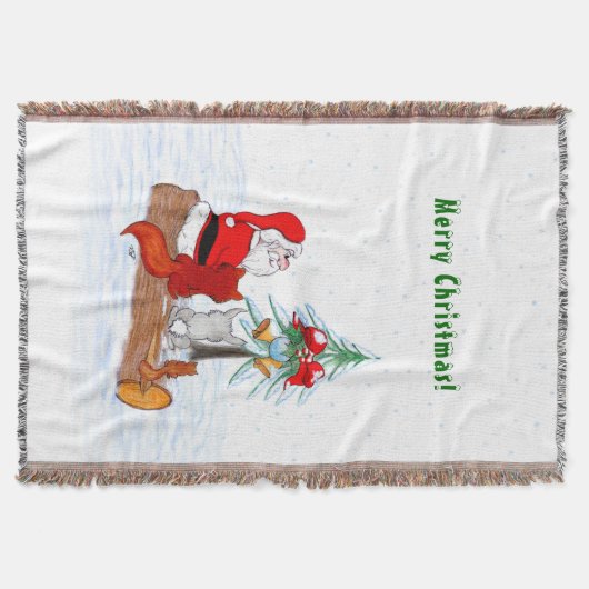 Weihnachtsmann mit Rabbit Fox und Eichhörnchen Decke (Vorderseite)